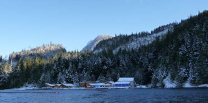 Knight Inlet Lodge winter scene