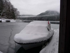 winter at Knight Inlet grizzly bear lodge