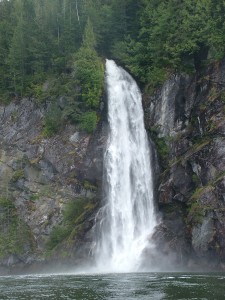 waterfall on Knight Inlet marine cruise