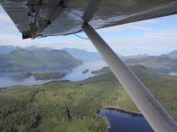 on the way to Knight Inlet Lodge by floatplane