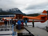 passengers boarding floatplane at Knight Inlet Lodge