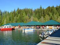 deck area at Knight Inlet Lodge