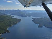 aerial view en-route to Knight Inlet Lodge